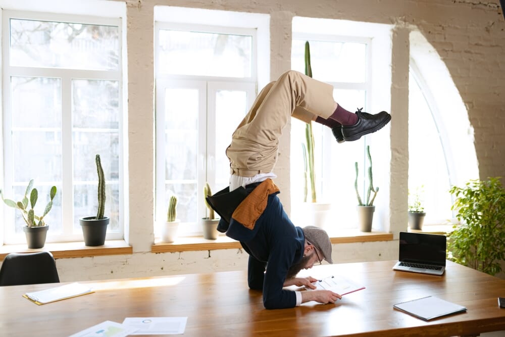 Flexible-working-man-yoga-desk